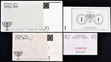 Lengyelország/Német megszállás/Lódz (Litzmannstadt) Gettó 1940. 50pf + 1M + 5M + 20M T:I-,III
Poland...