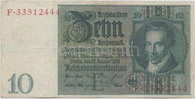 Német Birodalom/Weimari Köztársaság/Német 3. Birodalom 10db klf bankjegy T:vegyes
German Empire/Weim...