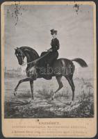 cca 1870-1880 Erzsébet magyar királyné lovon, fénynyomat Kobierski Károly festménye nyomán, 13×10,5 cm / cca 1870-1880  Empress Sisi wife of Franz Joseph I, 13x10,5 cm