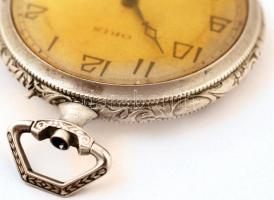 Oris zsebóra, díszített tokkal, felhúzókorona nélkül, javításra szorul / Oris pocket watch, winder m...