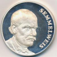 2000. "Semmelweis / 100 éves a Miskolci Semmelweis (Erzsébet) Kórház" Ag emlékérem (33,76g/0.925/43mm) T:PP ujjlenyomat