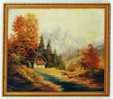 Sztelek jelzéssel: Alpesi táj. Olaj, vászon, keretben, 50×70 cm