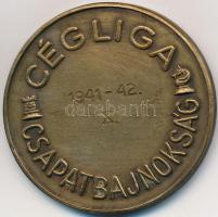1942. "Magyar Sakkszövetség / Cégliga Csapatbajnokság 1941-42. X" Br díjérem (40mm) T:2