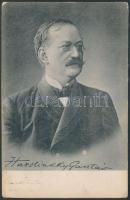 1911 Hazslinszky Gusztáv (1855-1918) énektanár fényképe általa megírt és elküldött levelezőlap hátulján, 12×9 cm