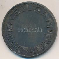 1943. "Magyar Sakkszövetség / Cégliga Csapatbajnokság 193. VI" Br díjérem (40mm) T:2