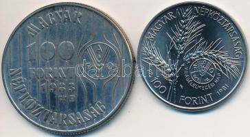 1981. 100Ft "FAO" + 1983. 100Ft "FAO" T:BU szennyeződés