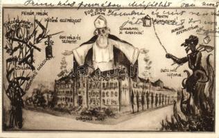 Budapest XIV. Erzsébet Nőiskola, a jövő reményei, növendékrajz, krampusz (fa)