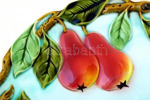 Körmöcbányai szecessziós fali tányér, kézzel festett, hibátlan, d:32 cm