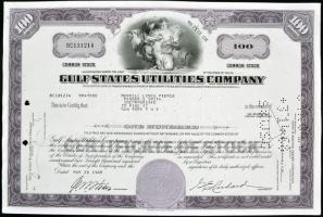 Amerikai Egyesült Államok/Texas 1965. "Gulf States Utilities Company" részvényelismervénye...