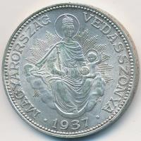 1937. 2P Ag "Madonna" T:1-,2 Adamo P7