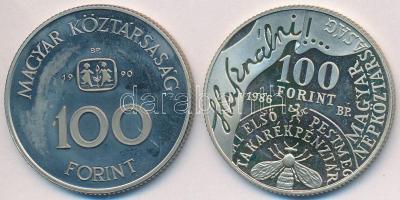 1986. 100Ft "Fáy András" + 1990. 100Ft "SOS Gyermekfalu" T:2 (PP)