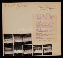 1954 Bojár Sándor(1914-2000): MTK-Sztálivárosi Vasas barátságos labdarúgó mérkőzése, 8 db pillanatfelvétel, 4x5 cm