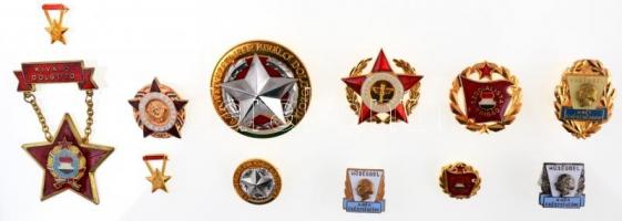 7db vegyes szocialista kitüntetés, több miniatűrrel együtt, mind tokban, közte "A Szövetkezeti ...
