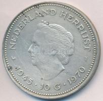 Hollandia 1970. 10G Ag "Julianna" T:2- Netherlands 1970. 10 Gulden Ag "Juliana" C:VF Krause KM#1951