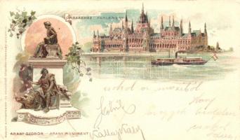 Budapest, Országház, Arany szobor, litho (fa)