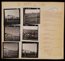 cca 1955-1960 Bojár Sándor(1914-2000): Ferencváros-Ausztria labdarúgó mérkőzése, 13 db pillanatfelvétel, 6x6 cm