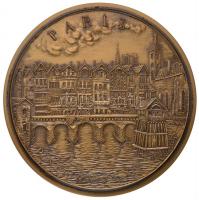 Franciaország 1988. "Párizs - Pont au Change XII" Br plakett, peremén jelzett "Br flo...