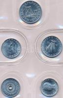 1973. 2f-10Ft 9xklf "Magyar Népköztársaság" forgalmi érméi fekete műbőrtokban T:1