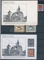 Kassa futott képeslap visszatért bélyegzéssel, elfogazott levélzáróval és 5 db levélzáró