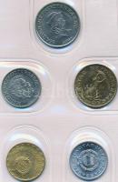 1985. 2f-20Ft 10klf "Magyar Népköztársaság" forgalmi érméi barna műbőrtokban T:1