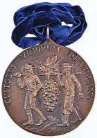 DN "Custodes vinorum de Villány" Br plakett, füllel szalagon. Szign.: TF (100mm) T:1-