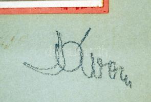 cca 1940 Jávor jelzéssel: Hófedte pihenőhely az erdőben, jelzett fotó, üvegezett keretben, 40×30 cm