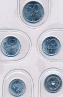 1987. 2f-20Ft 10xklf "Magyar Népköztársaság" forgalmi érméi bordó műbőrtokban T:1