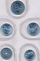 1987. 2f-20Ft 10xklf "Magyar Népköztársaság" forgalmi érméi bordó műbőrtokban T:1