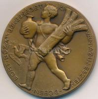 1947. "A Magyar Állami Pénzverő / Bort, búzát, békességet kíván az új esztendőben" Br emlékérem (40mm) T:1-,2