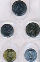 1987. 2f-20Ft 10xklf "Magyar Népköztársaság" forgalmi érméi világoskék műbőrtokban T:1