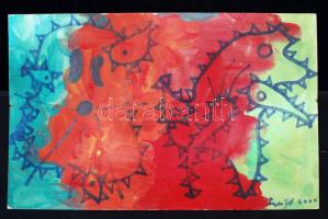 Szeift Béla (1944-): Két jó barát. Vegyes technika, karton, jelzett, 21×32 cm