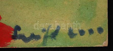 Szeift Béla (1944-): Két jó barát. Vegyes technika, karton, jelzett, 21×32 cm