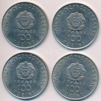 1980. 100Ft Ni "Szovjet-magyar közös űrrepülés" (4x) T:2