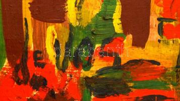 Olvashatatlan jelzéssel: Formák. Olaj, farost, keretben, 32×39 cm