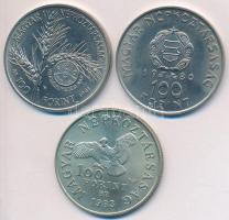 1980. 100Ft Ni "Szovjet-magyar közös űrrepülés" + 1981. 100Ft Ni "FAO I." + 1983. 100Ft alpakka "Simon Bolivár" T:BU,2