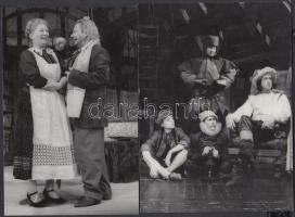 Vegyes, régi, színházi fotók, 15db (Vízkereszt, A padlás, A szabin nők elrablása) ebből 3 db Paál Lá...