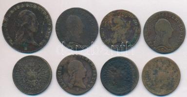 1800-1851. 8db-os krajcár tétel, közte magyar és osztrák verdejelűek is T:2-,3,3-