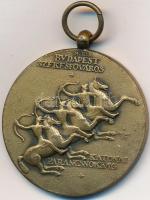 Ispánki József (1906-1992) 1939. "M.Kir Budapest Székesfőváros Katonai Parancsnokság" aranyozott Br érem szalag nélkül (37mm) T:2