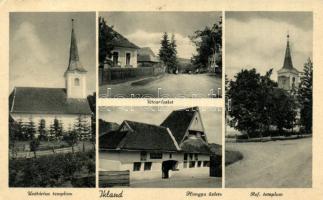 Ikland, Unitárius templom, Hangya, Református templom / churches (slightly bent)