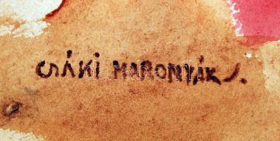 Csáki jelzéssel: Játszó kisfiú. Akvarell, papír, 42×30 cm