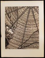 Gy. Szabó Béla (1905-1985):  Dante és Beatrice. Fametszet, papír, jelzett dúcon, 32×26 cm