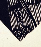 Gy. Szabó Béla (1905-1985):  Dante és Beatrice. Fametszet, papír, jelzett dúcon, 32×26 cm