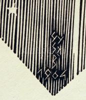 Gy. Szabó Béla (1905-1985):  Dante és Beatrice II. Fametszet, papír, jelzett dúcon, 32×26 cm