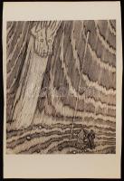 Gy. Szabó Béla (1905-1985):  Dante és Beatrice III. Fametszet, papír, jelzett dúcon, 32×26 cm