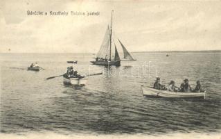 Keszthely, Balaton part, vitorlás, Ilona csónak