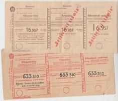 ~1950-1960. 55db elismervény postai bélyegzésekkel + 13db kitöltetlen régi postautalvány és befizeté...