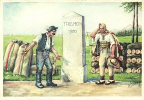 Hungarian irredenta card, Trianon monument s: Köves (EB)