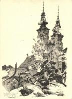 Budapest - 12 db régi városképes lap: a lerombold Budapest