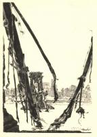 Budapest - 12 db régi városképes lap: a lerombold Budapest