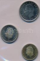 Spanyolország 1975. 1P + 5P + 25P "77" sötétzöld műbortokos szettben T:1
Spain 1975. 1 Pes...